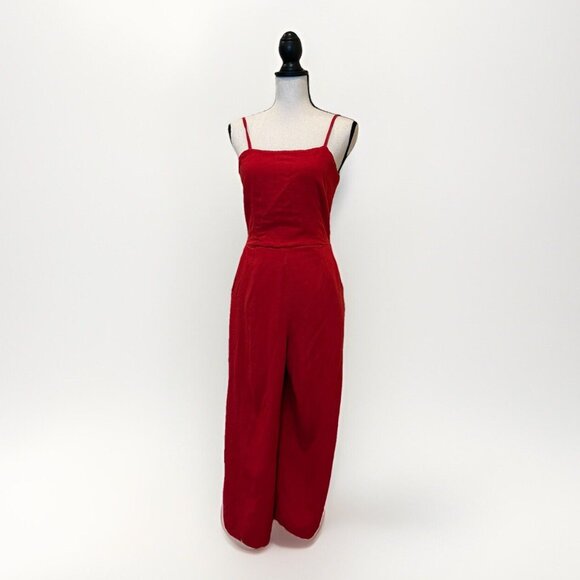 OAK + FORT Pants - Oak + Fort Jumpsuit Women’s Medium  Wide Leg Tie Back Mark On Ankle